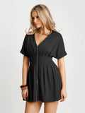 Popilush® Deep V Zip Front Two-Piece Sculpting Midi Dress