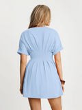 Popilush® Deep V Zip Front Two-Piece Sculpting Midi Dress