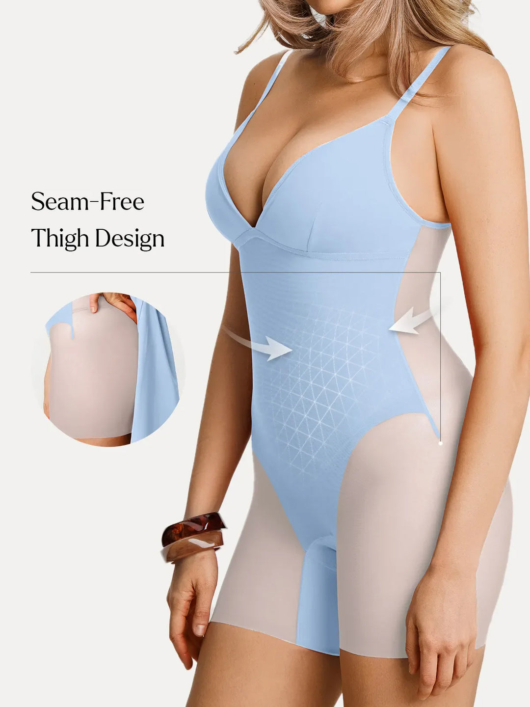 Popilush® Deep V Zip Front Two-Piece Sculpting Mini Dress