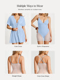 Popilush® Deep V Zip Front Two-Piece Sculpting Mini Dress