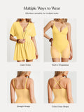 Popilush® Deep V Zip Front Two-Piece Sculpting Mini Dress