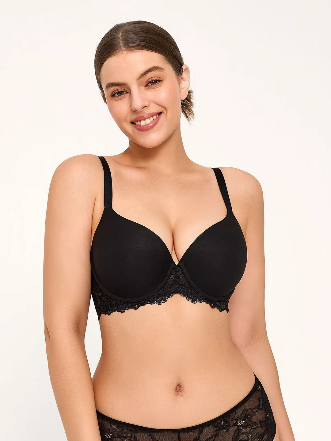 Popilush® Black / 36C Delicate Embrace Lace Underwire Bra