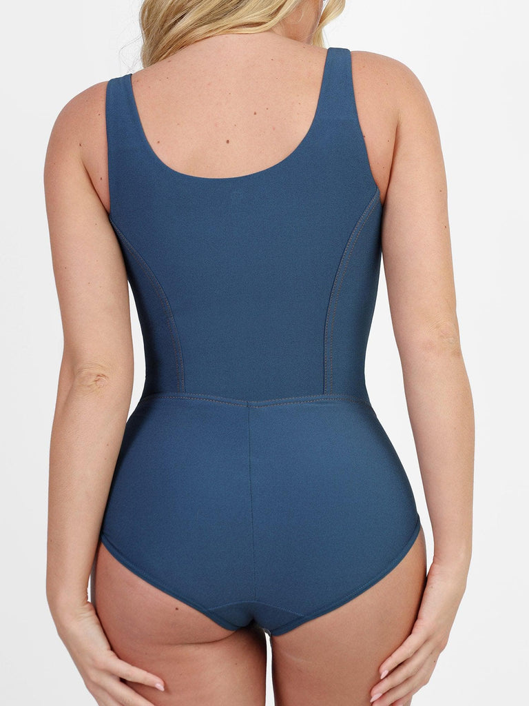 Popilush® Tops Body Shaper Jumpsuit Tank Denim Denim Tummy Control Bodysuit