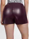 Popilush® （DRAFT）Shapewear Faux Leather High-Waisted Skort