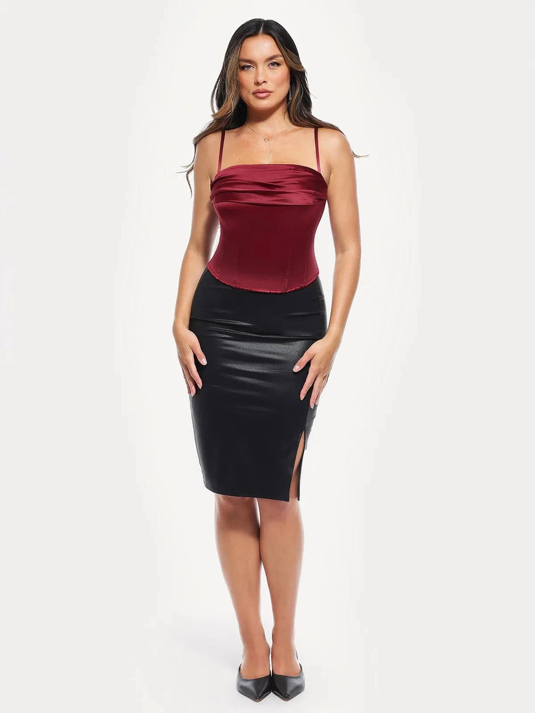 Popilush® Draped Sculpting Floral-print Camisole Top