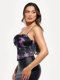 Popilush® Draped Sculpting Floral-print Camisole Top