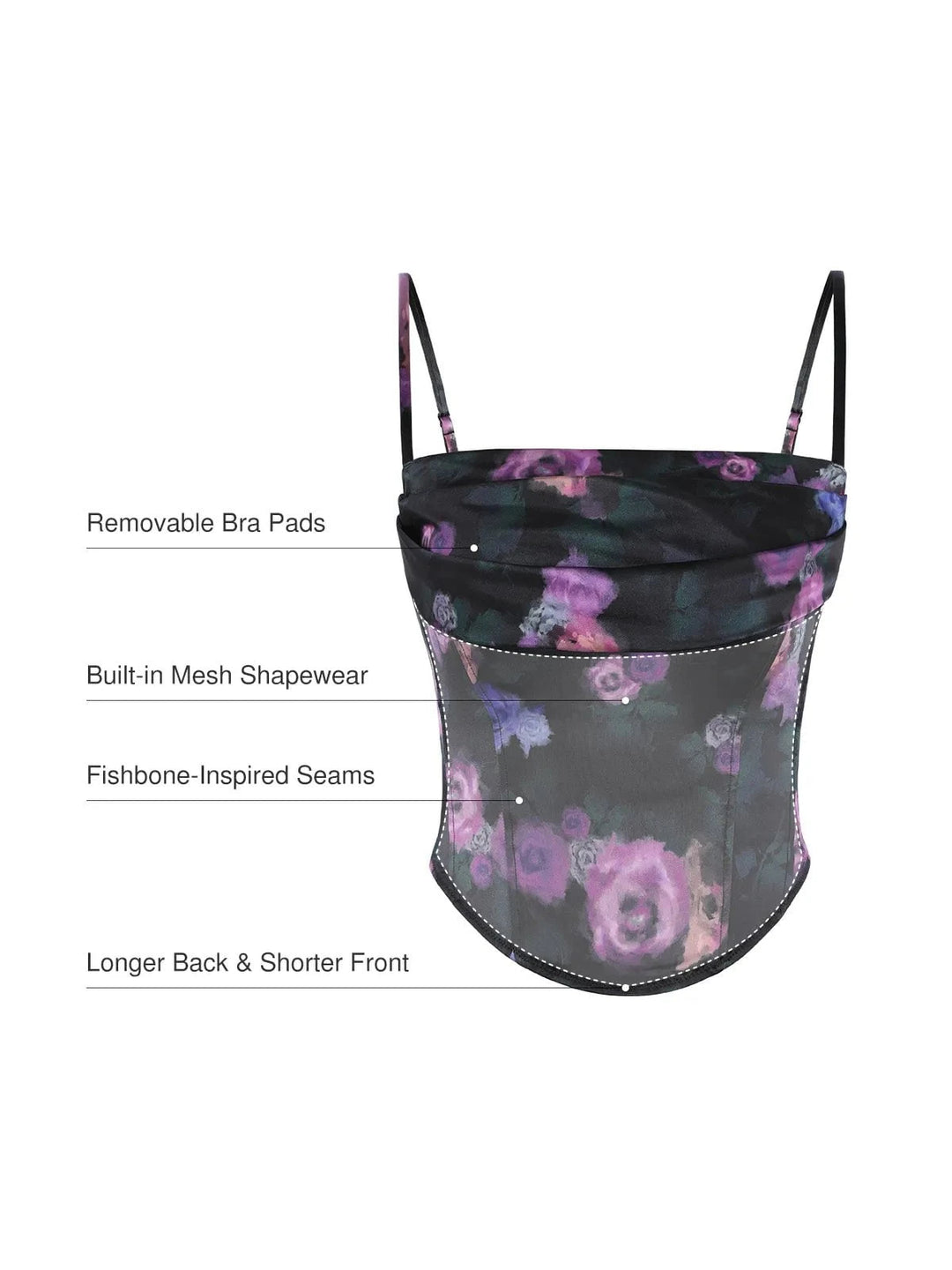 Popilush® Draped Sculpting Floral-print Camisole Top