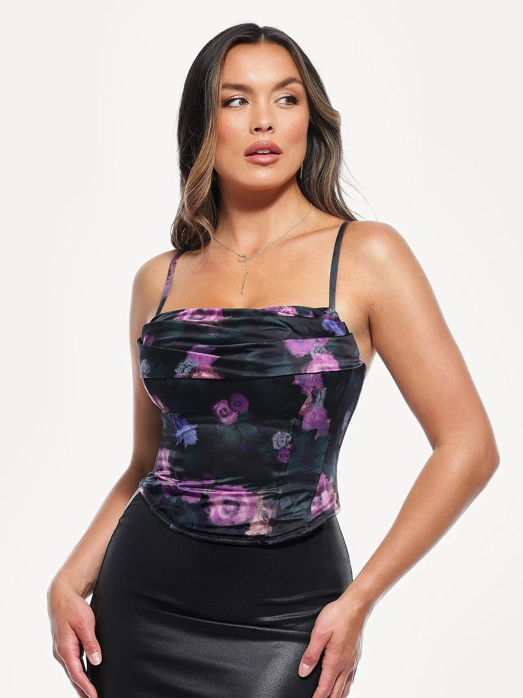 Popilush® Floral Print / XS Draped Sculpting Floral-print Camisole Top