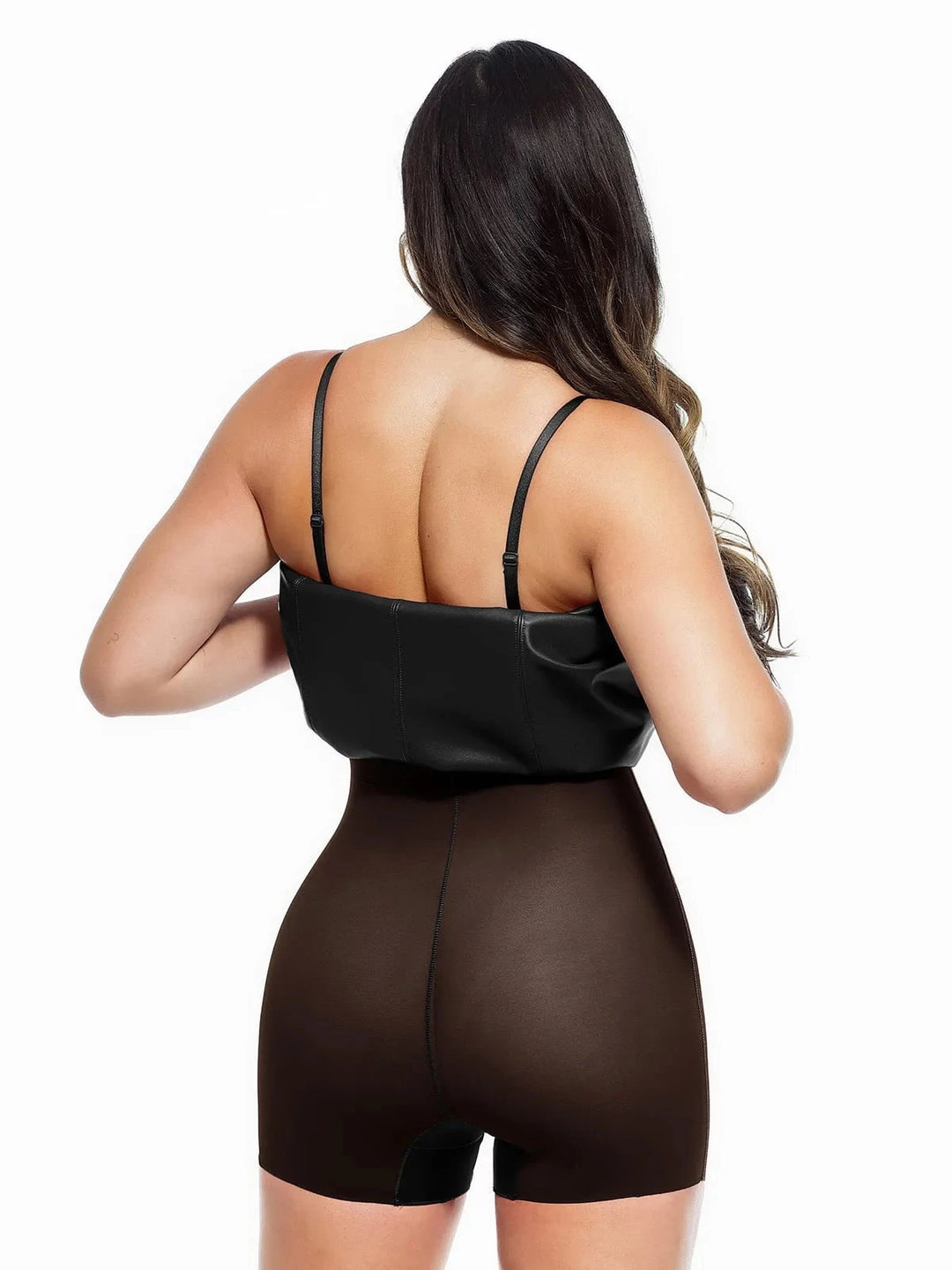 Popilush® Dual-Wear Sculpting Faux Leather Dress