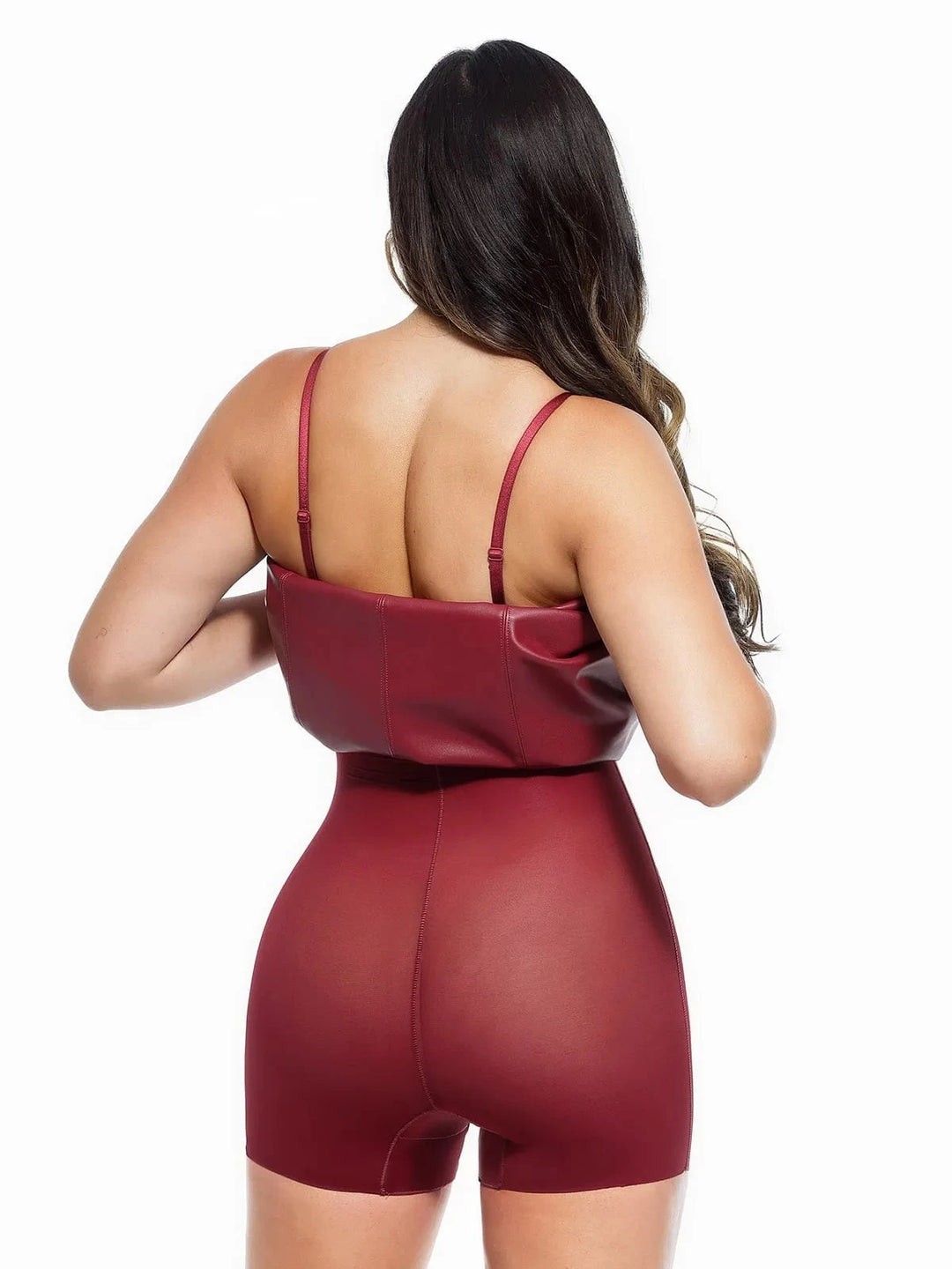 Popilush® Dual-Wear Sculpting Faux Leather Dress