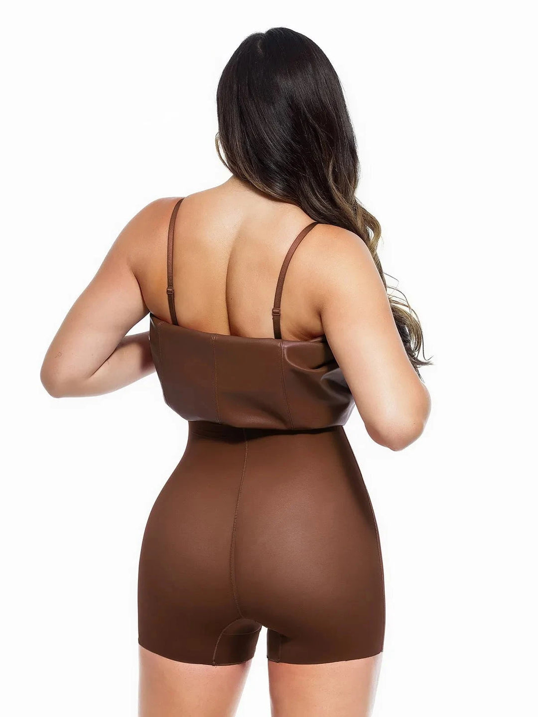 Popilush® Dual-Wear Sculpting Faux Leather Dress