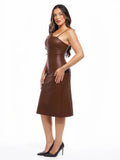 Popilush® Dual-Wear Sculpting Faux Leather Dress