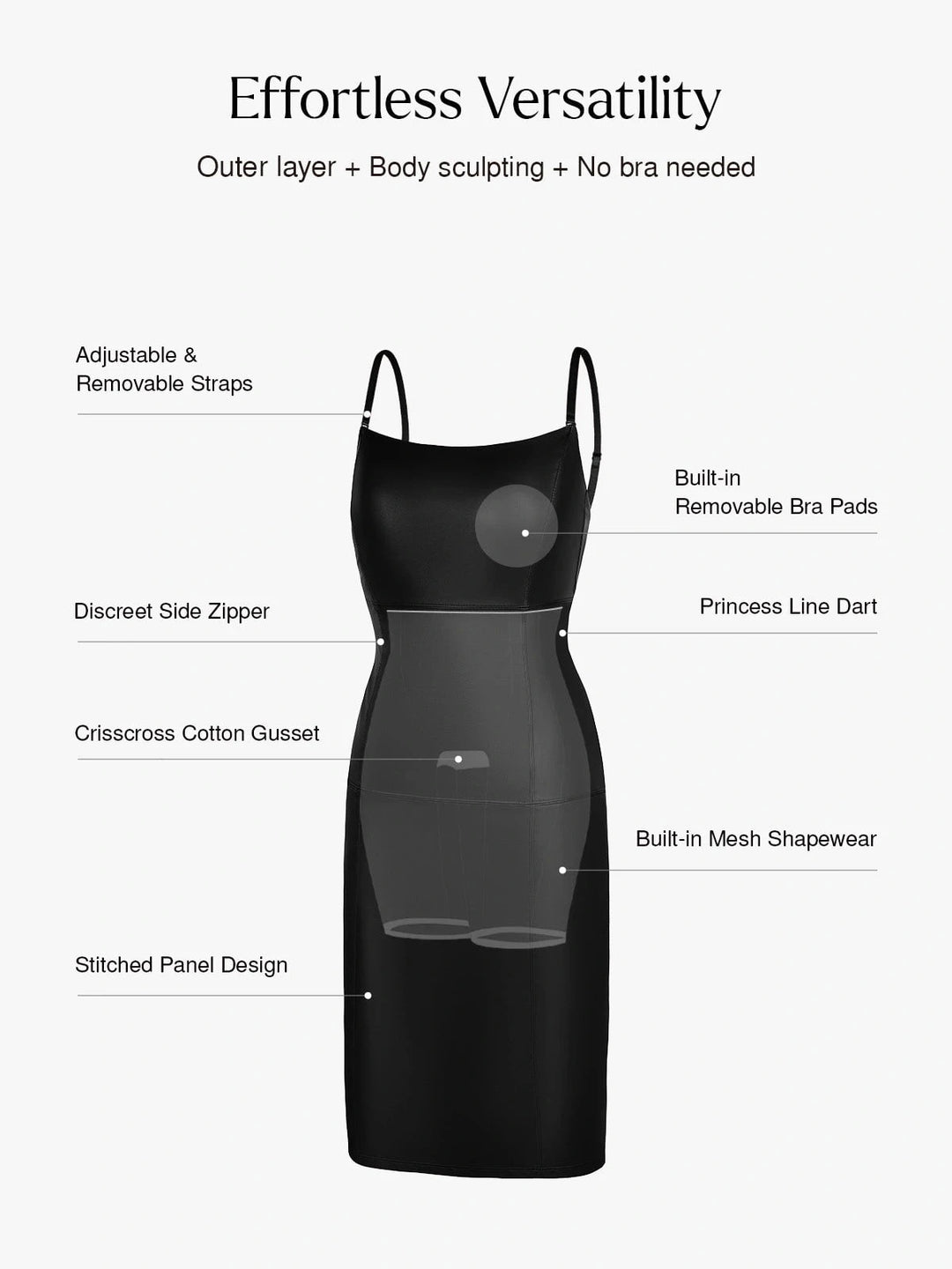 Popilush® Dual-Wear Sculpting Faux Leather Dress