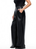 Popilush® Faux Leather High Waisted Wide Leg Pants