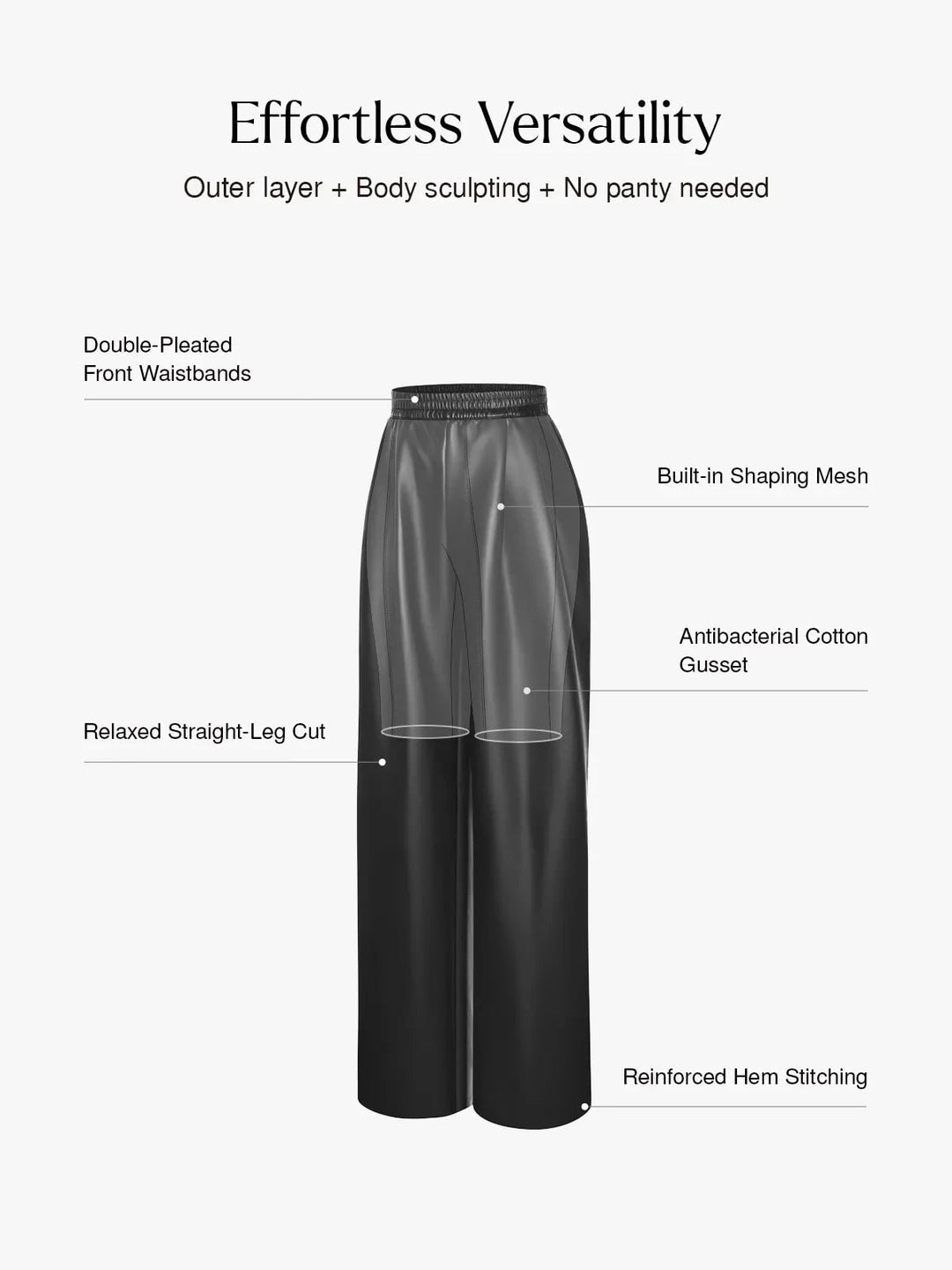 Popilush® Faux Leather High Waisted Wide Leg Pants
