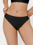 Black no-show thong with seamless waistband
