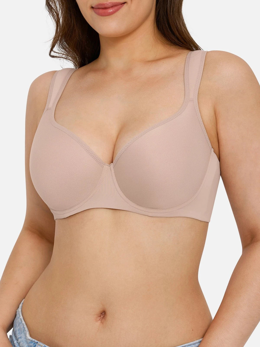 Popilush® Beige / 36C Full Figure Beauty Back Smoothing Bra