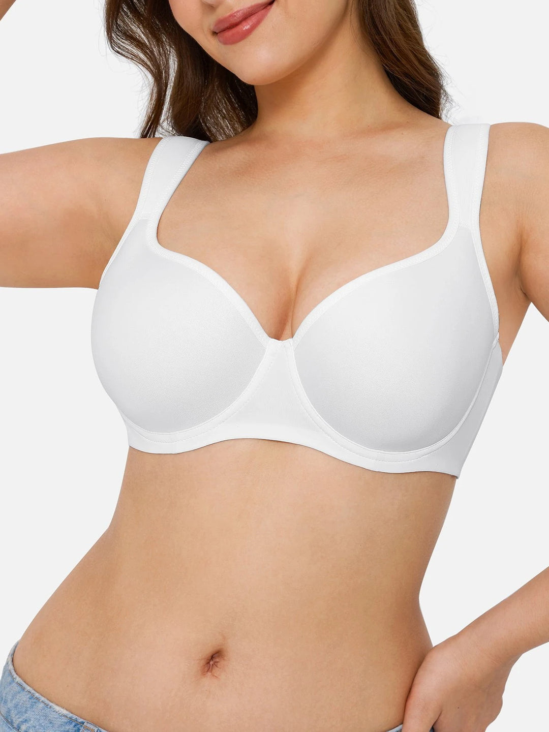 Popilush® White / 36C Full Figure Beauty Back Smoothing Bra