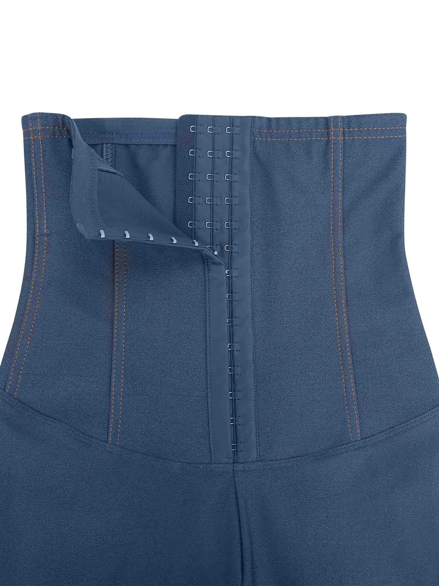 MAWCLOS Ladies Plus Size Leggings High Waist Faux Denim Pant Tummy Control  Fake Jeans Soft Workout Skinny Pencil Pants Blue 3XL 