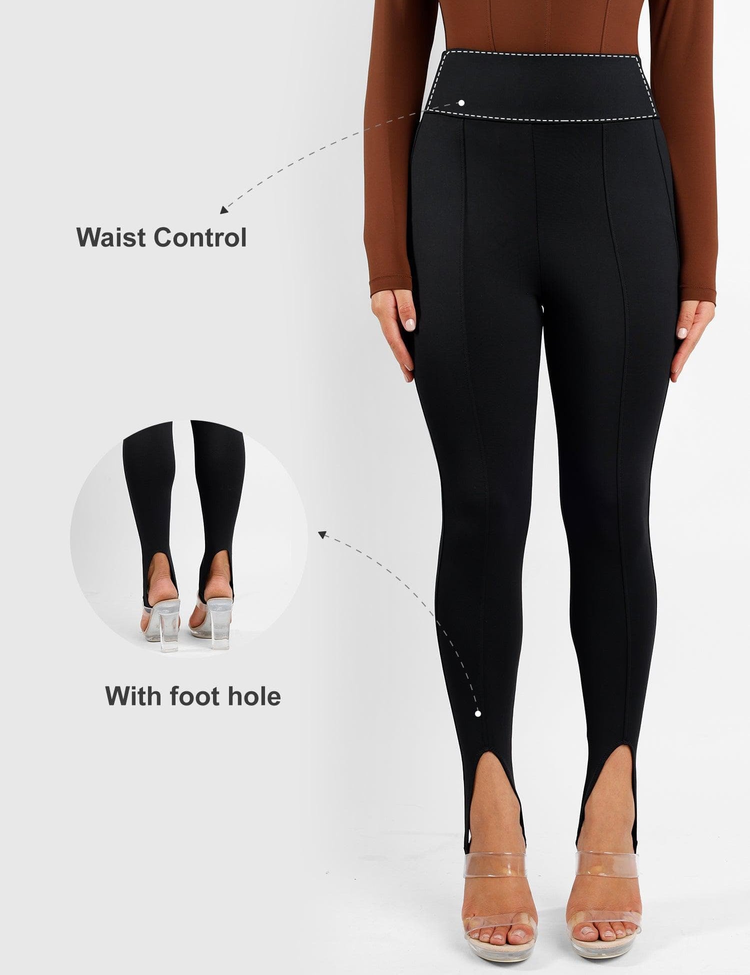 Popilush® Casual Yoga Pants In-Control High Rise Stirrup Sports Leggings
