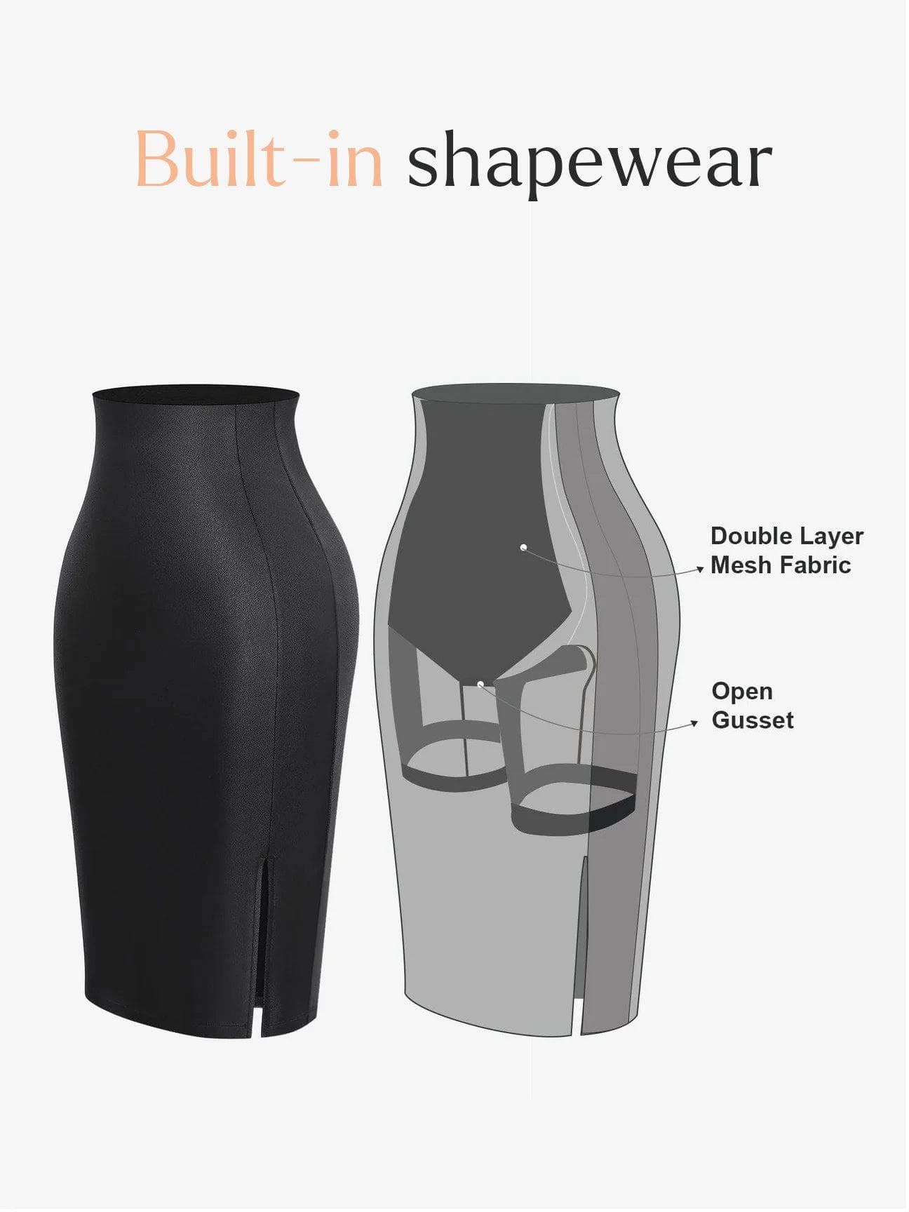 Shapewear Pattern Shapewear Lace Deep-V Neck Bodysuits or Faux Leather Skirts – Popilush®