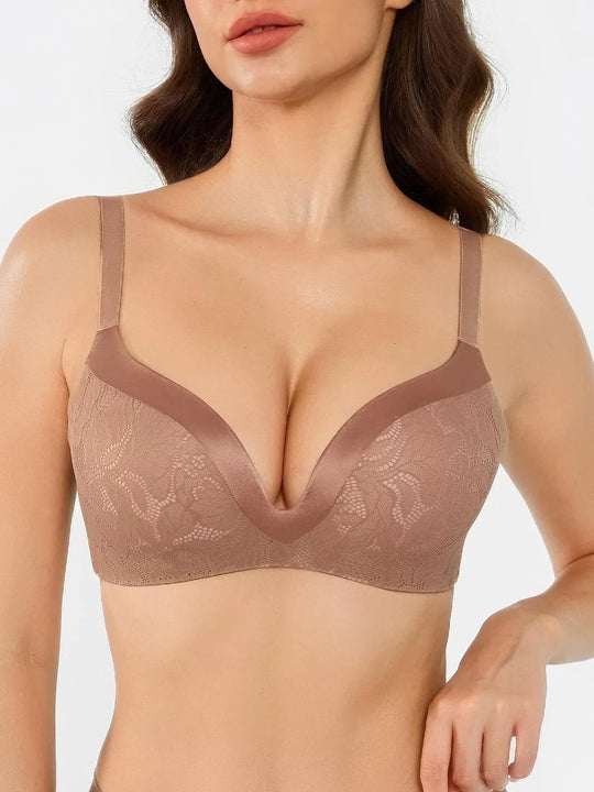 Popilush® Brown / XS Lace Full Coverage Comfort Sculpting Bra