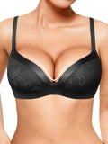 Popilush® Black / XS Lace Full Coverage Comfort Sculpting Plunge Bra