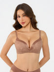 Popilush® Brown / XS Lace Full Coverage Comfort Sculpting Plunge Bra