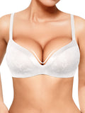 Popilush® White / XS Lace Full Coverage Comfort Sculpting Plunge Bra