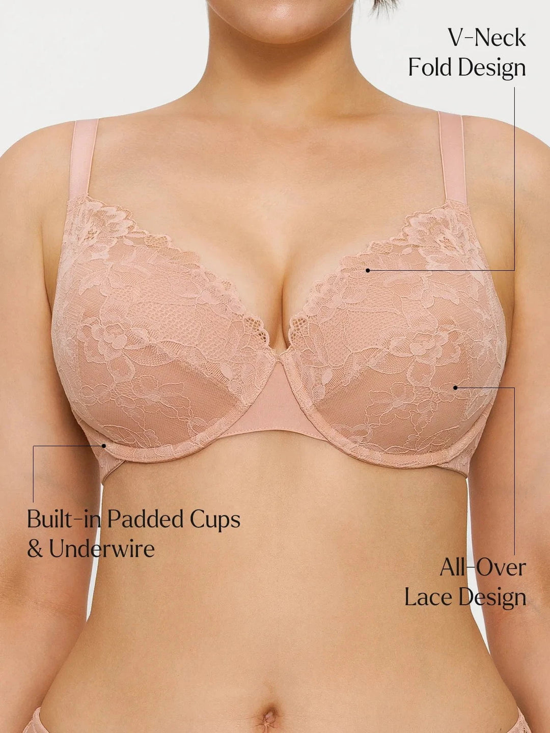 Popilush® Lace Full-Cup Underwire Comfort Support Bra