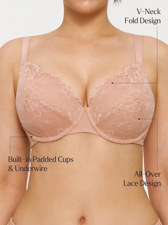Popilush® Lace Full-Cup Underwire Comfort Support Bra