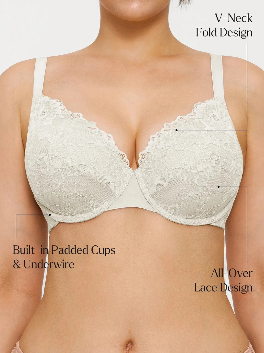 Popilush® Lace Full-Cup Underwire Comfort Support Bra