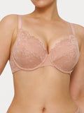 Popilush® Nude Pink / 34C Lace Full-Cup Underwire Comfort Support Bra