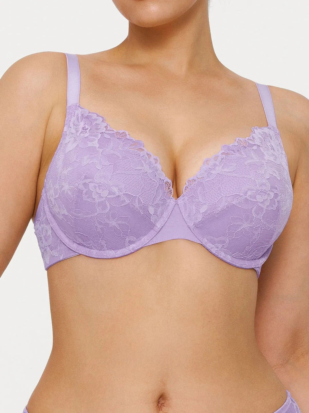 Popilush® Purple / 34C Lace Full-Cup Underwire Comfort Support Bra