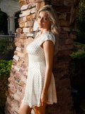 Popilush® Lace Trim Sculpting Fit & Flare Mini Dress