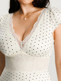 Popilush® Lace Trim Sculpting Fit & Flare Mini Dress