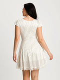 Popilush® Lace Trim Sculpting Fit & Flare Mini Dress