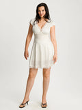 Popilush® Lace Trim Sculpting Fit & Flare Mini Dress