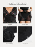 Popilush® Lace Trim Sculpting Fit & Flare Mini Dress