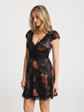 Popilush® Lace Trim Sculpting Fit & Flare Mini Dress