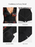 Popilush® Lace Trim Sculpting Fit & Flare Mini Dress