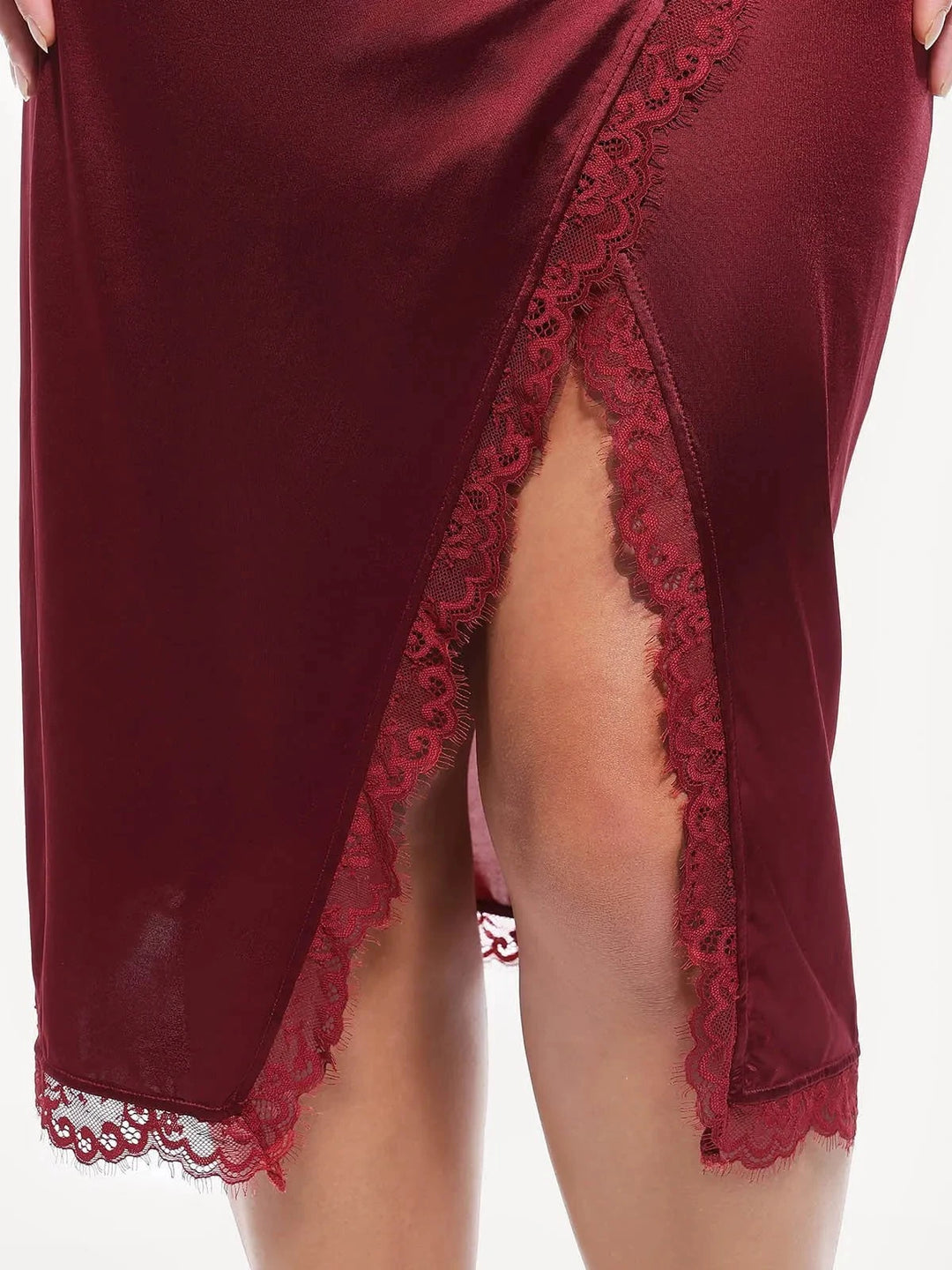 Popilush® Lace Trim Sculpting Floral-print Midi Dress