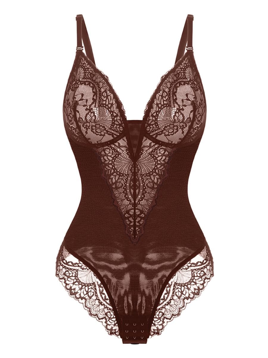 Popilush® Bodysuit / Brown Last Chance in Size L
