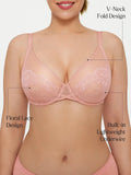 Popilush® Lightweight Underwire Minimizer Lace Mesh Bra