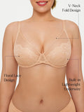 Popilush® Lightweight Underwire Minimizer Lace Mesh Bra