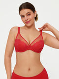 Popilush® Lightweight Underwire Minimizer Lace Mesh Bra