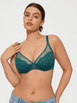 Popilush® Green / 34C Lightweight Underwire Minimizer Lace Mesh Bra