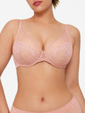 Popilush® Nude Pink / 34C Lightweight Underwire Minimizer Lace Mesh Bra