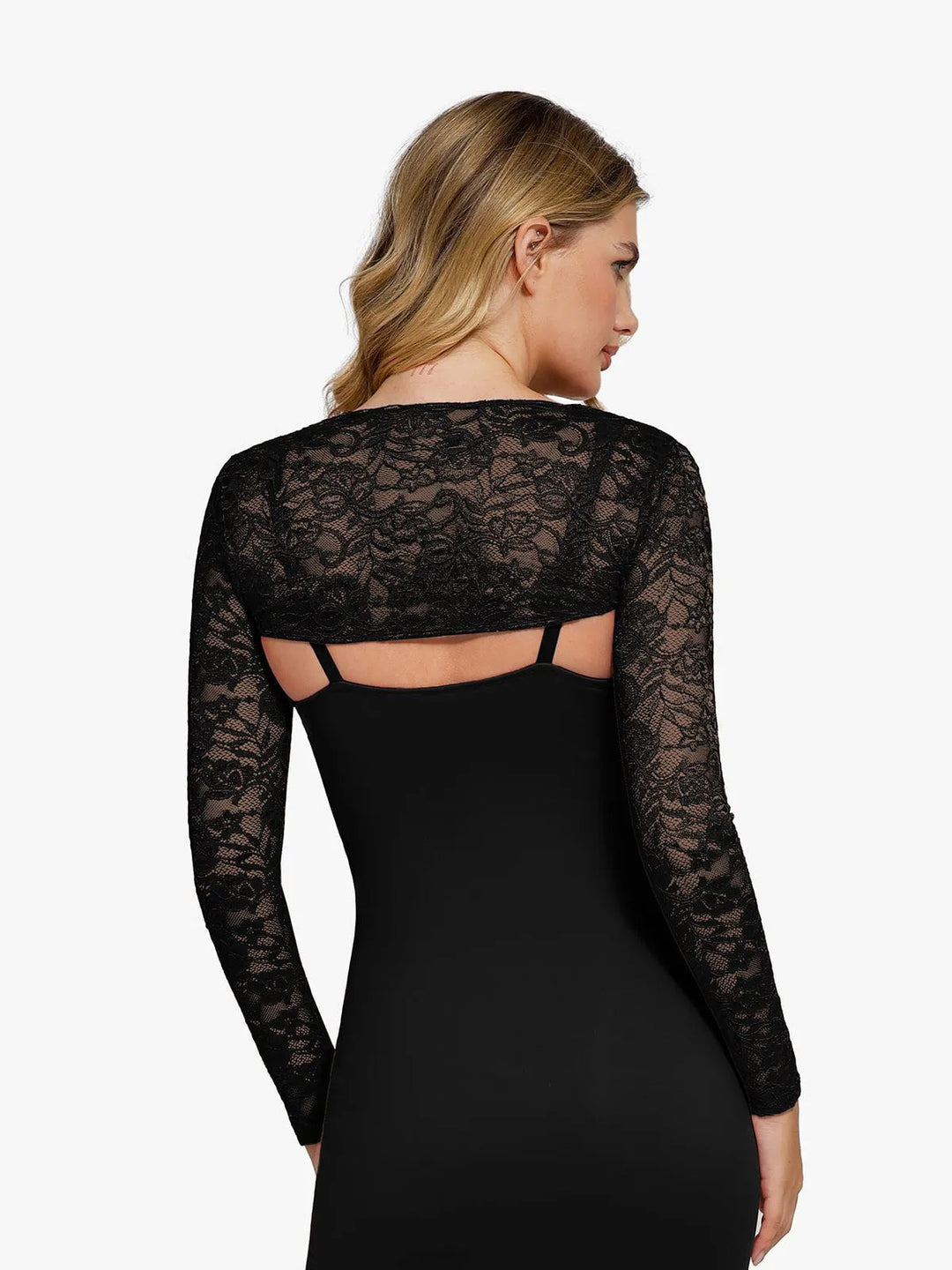 Long Sleeve Lace Shrug | Cropped Capelet, Flared Cuffs - Popilush Long Sleeve Lace Shrug | Cropped Capelet, Flared Cuffs - Popilush