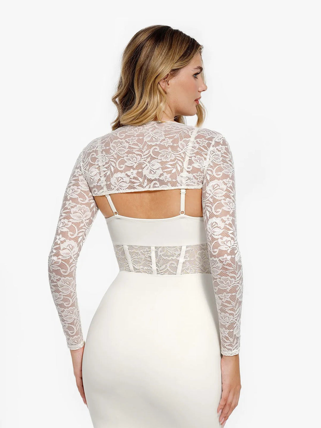 Long Sleeve Lace Shrug | Cropped Capelet, Flared Cuffs